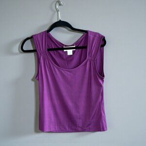 Doncaster Fuchsia Stretch Silk Sleeveless Tank Size Medium